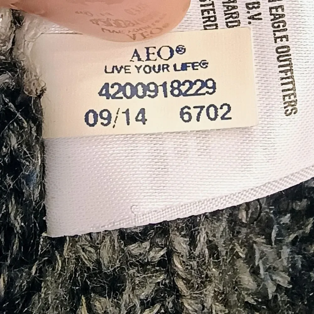 Women's American Eagle Knit Jegging Sweater - Gray And Pink Striped - Size Small